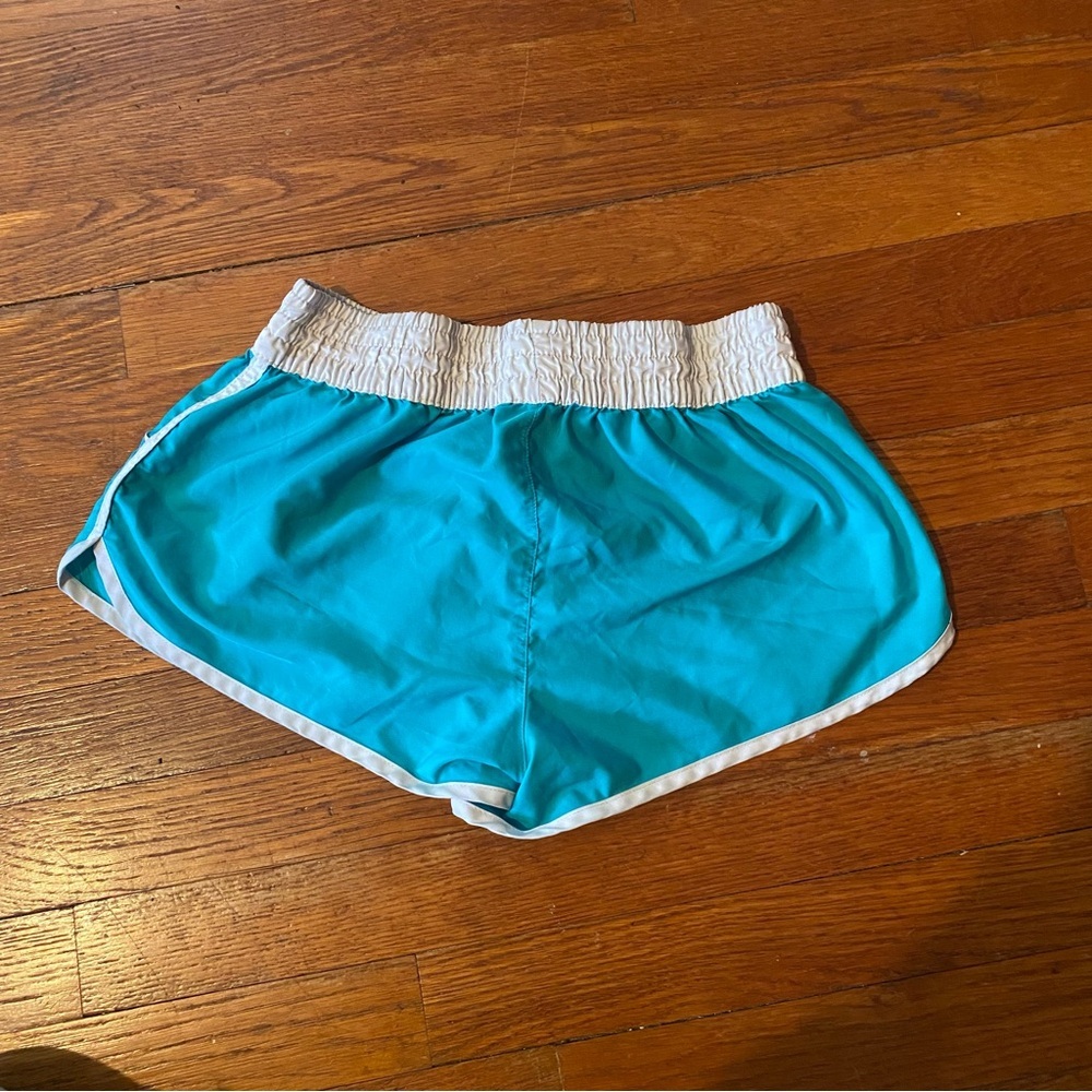 OP Women's/Kids Turquoise and White Athletic Shorts - Picture 5 of 7